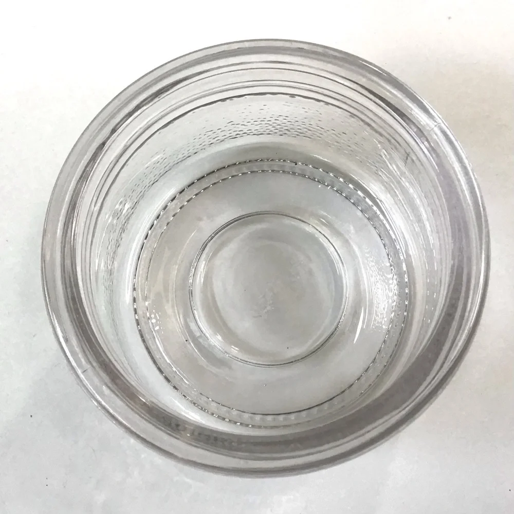 Vintage Bowl Heavy Thick Clear Glass Textured Pebbled Dimpled Dish 4.75” Diam.